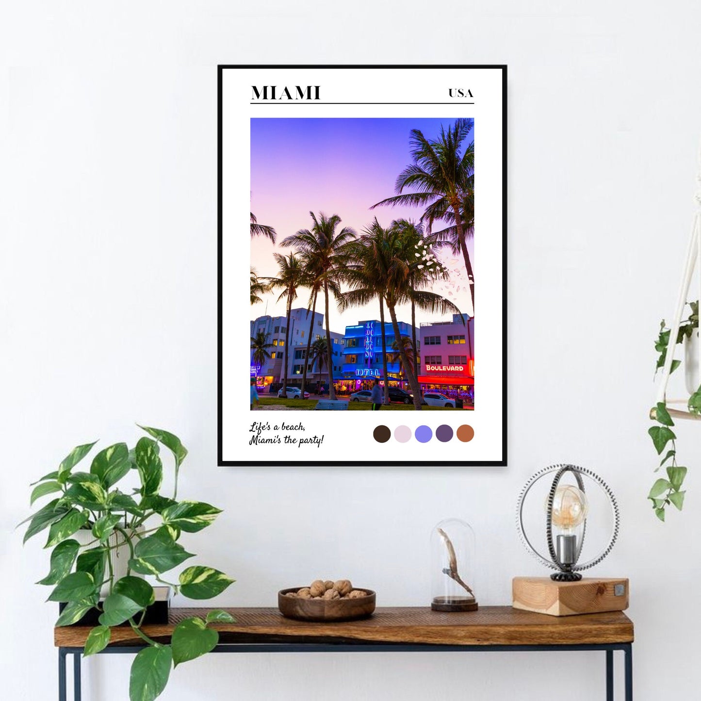 Miami Beach Sunset Travel Print