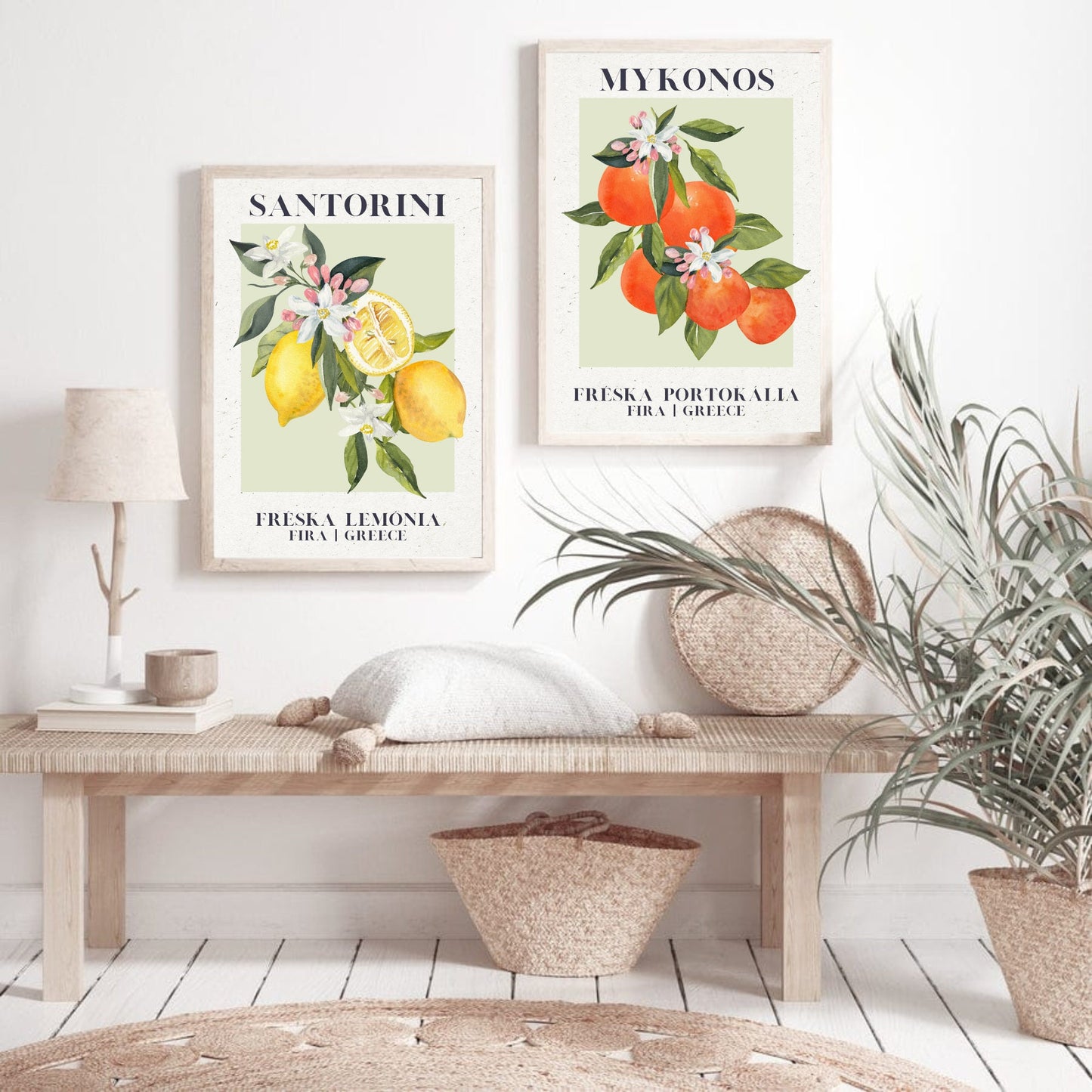 Set of 2 Mediterranean Citrus Wall Prints