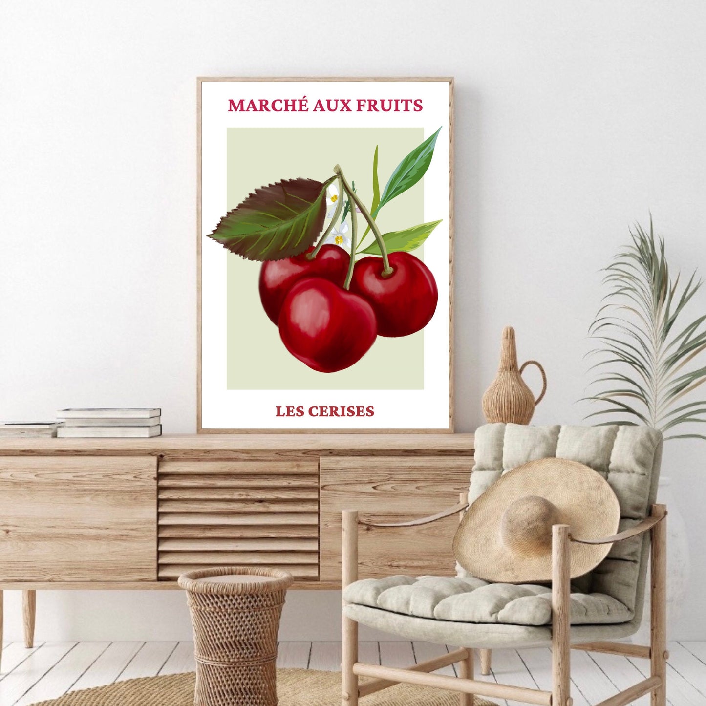 French Cherry Fruit Market Print