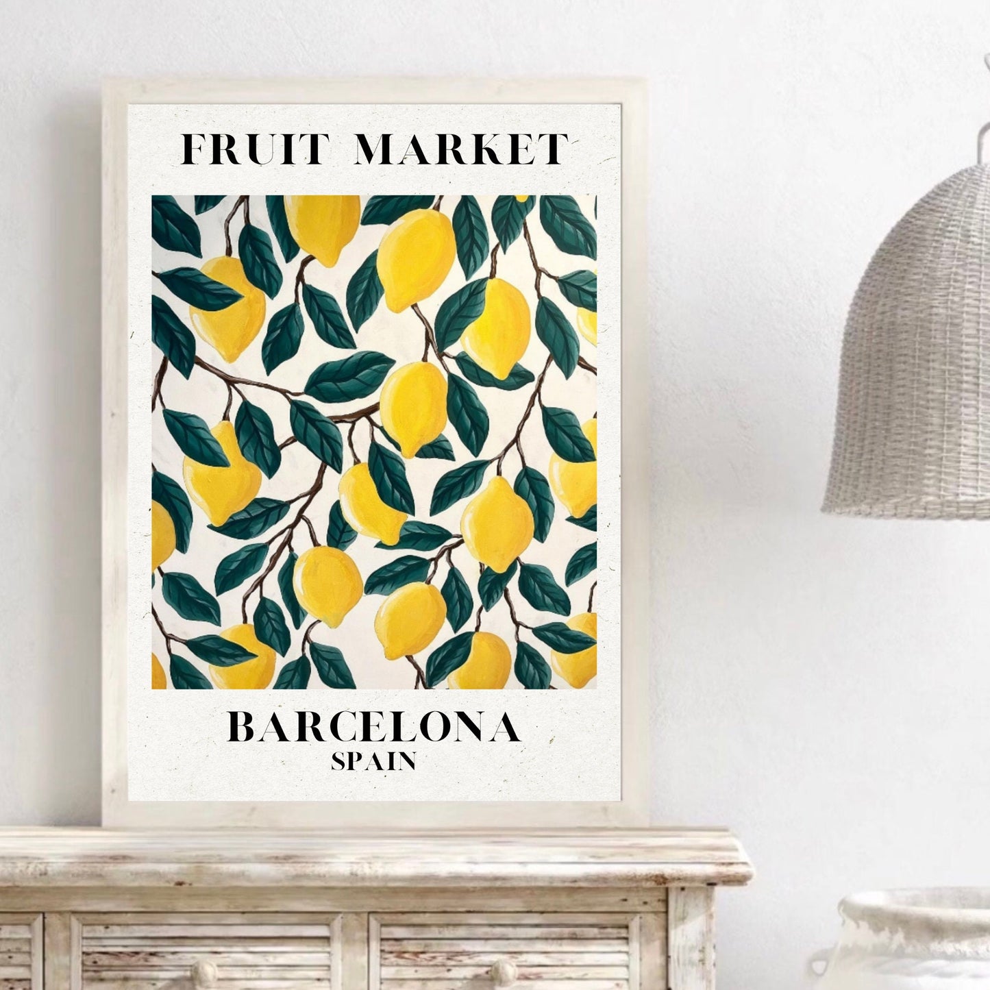 Barcelona Lemon Fruit Market Print