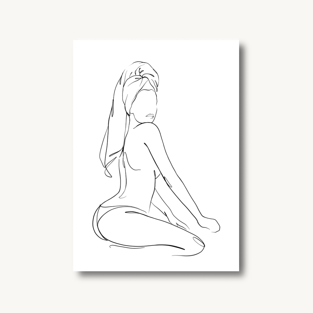 Minimalist Female Line Art Print