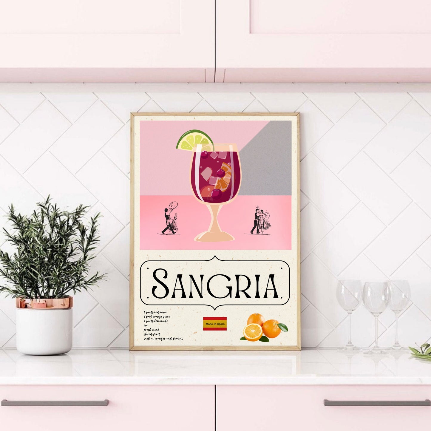 Vintage Sangria Cocktail Art Print