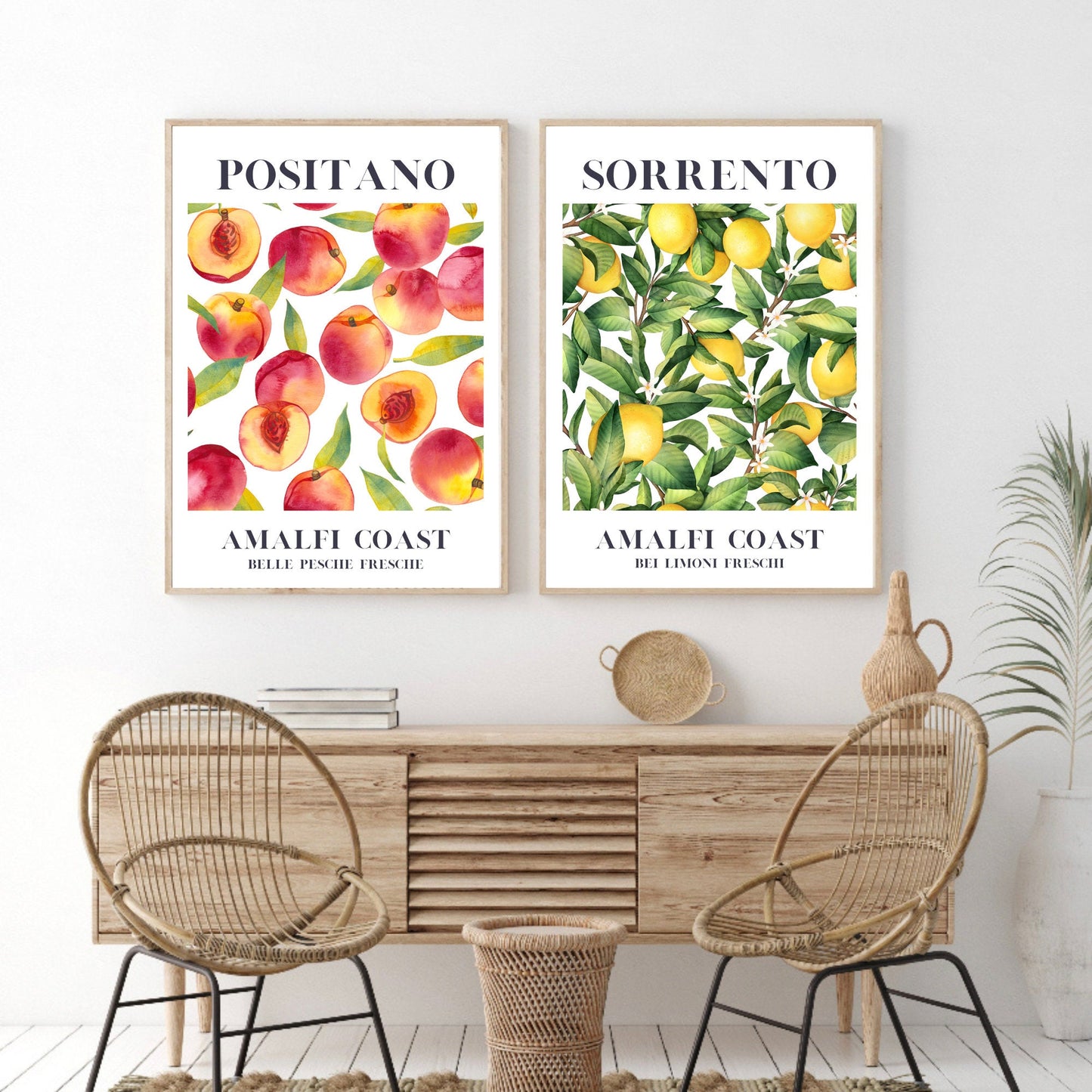 Set of 2 Sorrento & Positano Amalfi Fruit Prints
