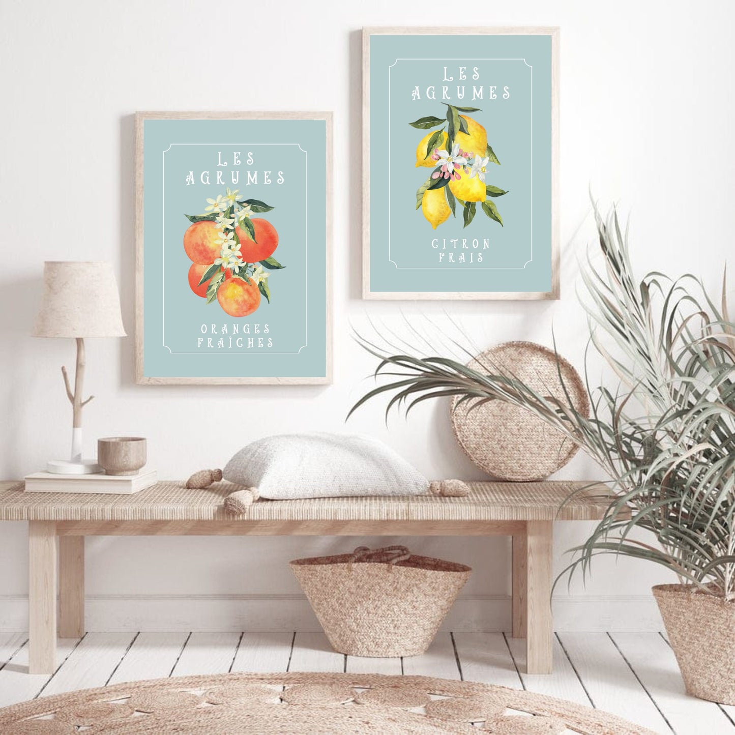 Set Of 2 Les Agrumes Citrus Prints