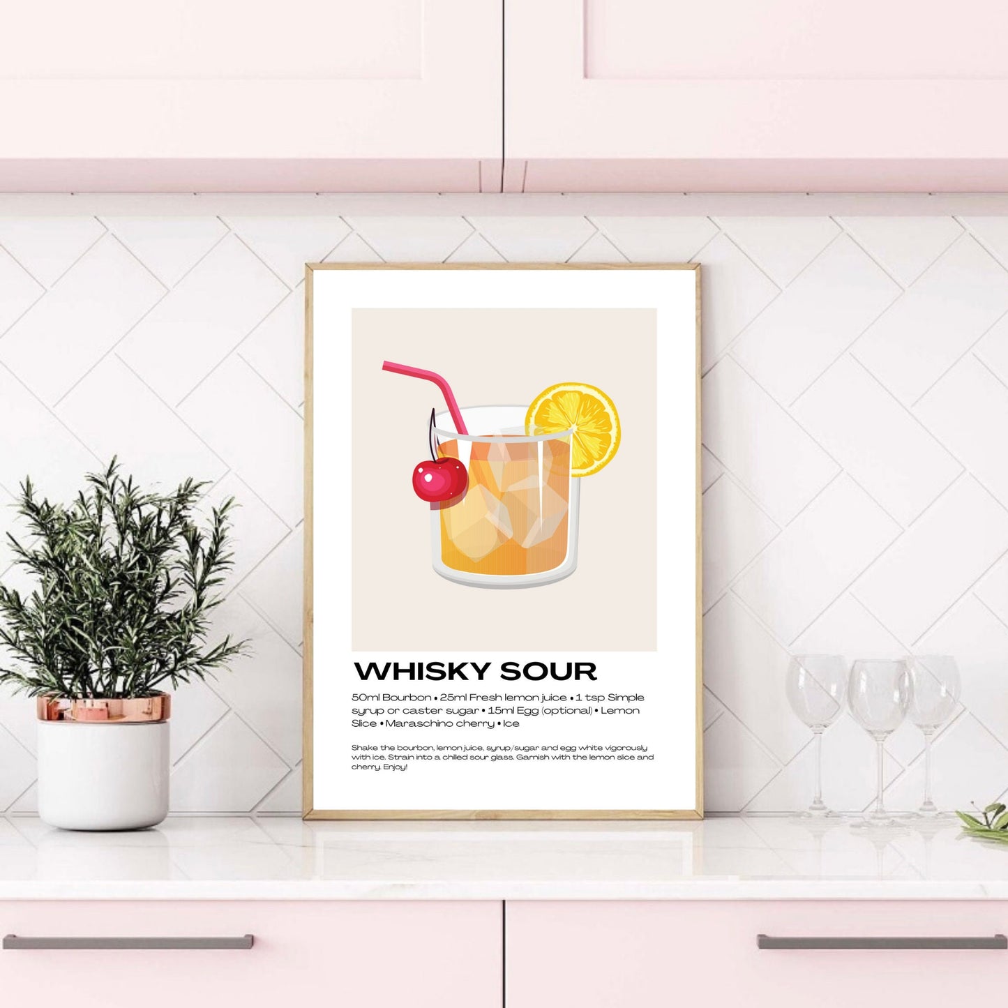 Whisky Sour Cocktail Print