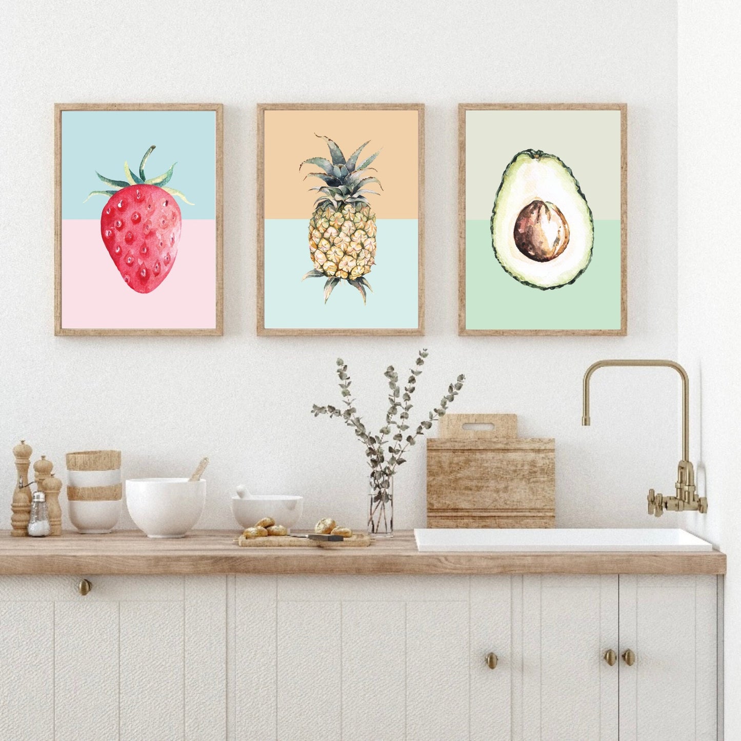 Set Of 3 Fruit Art Prints
