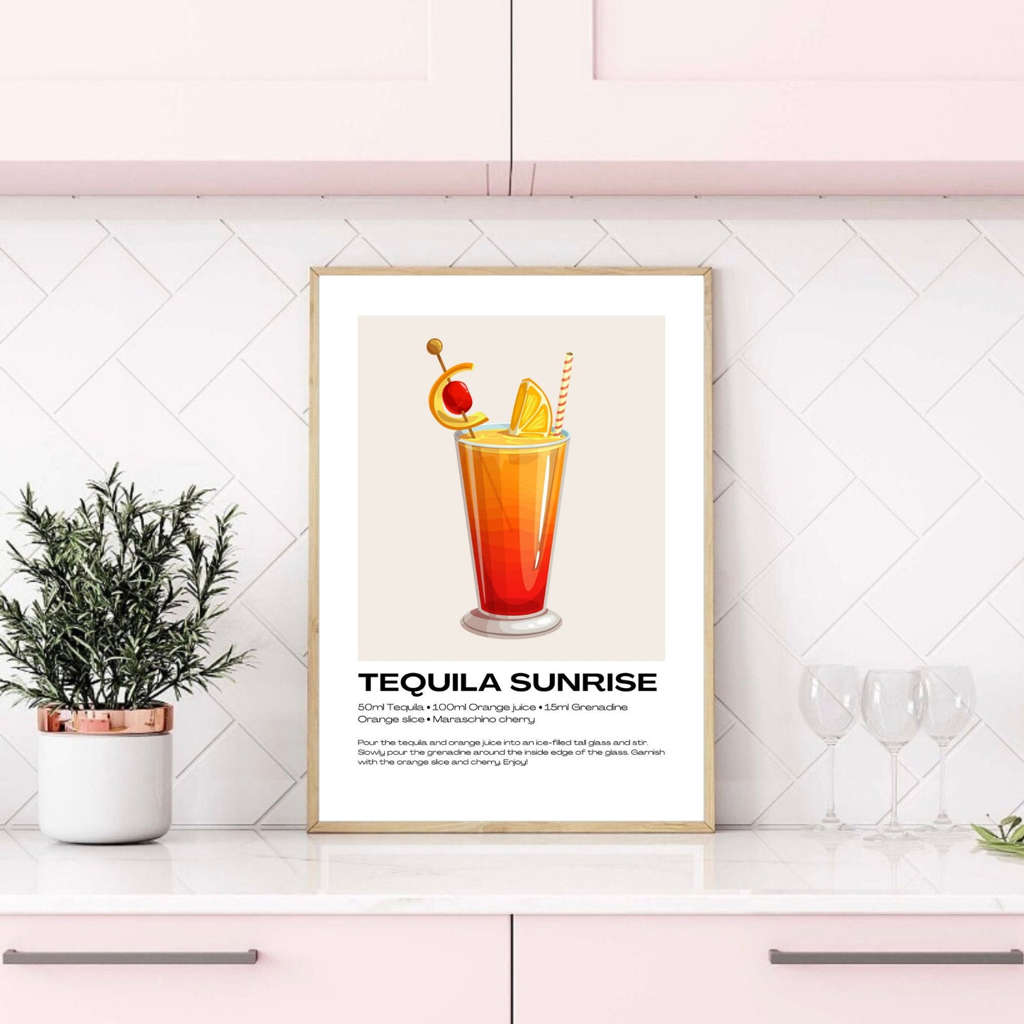 Tequila Sunrise Cocktail Print