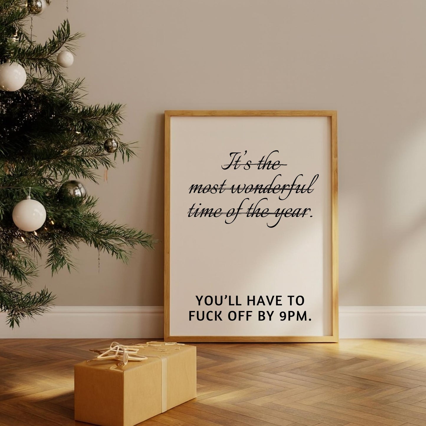 Funny Christmas F*ck Off By 9pm Print