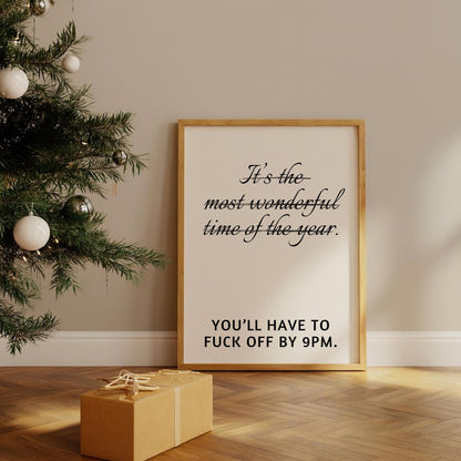 Funny Christmas F*ck Off By 9pm Print