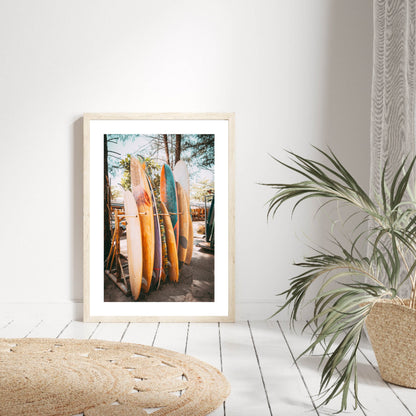 Surfboard Rack Beach Photography Print
