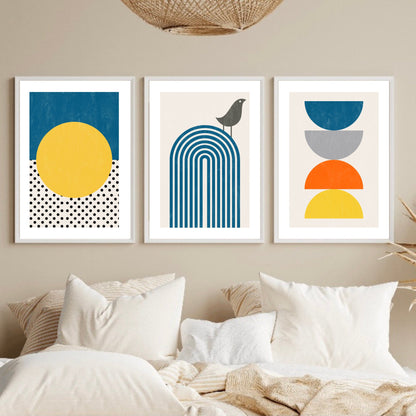 Set of 3 Modern Abstract Geometric Prints