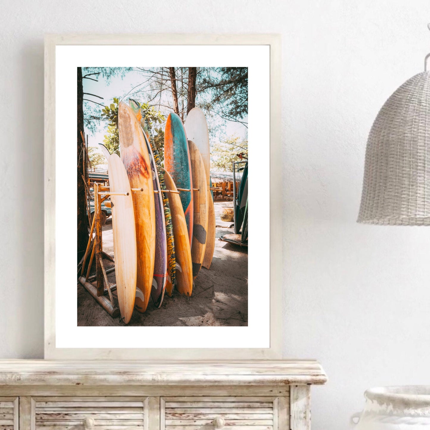 Surfboard Rack Beach Photography Print