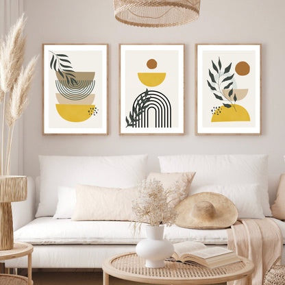 Set of 3 Modern Abstract Botanical Prints