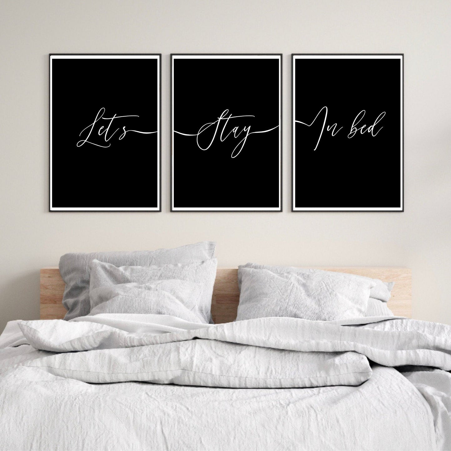 Set of 3 Let’s Stay in Bed Prints