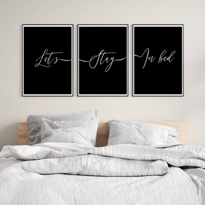 Set of 3 Let’s Stay in Bed Prints