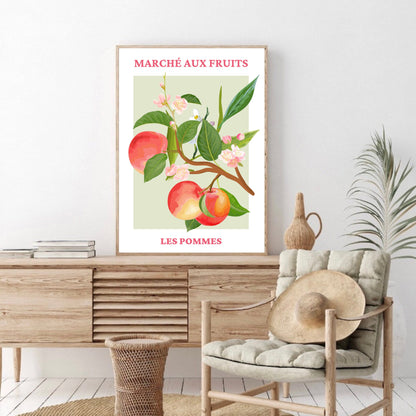 French Fruit Market Les Pommes Print