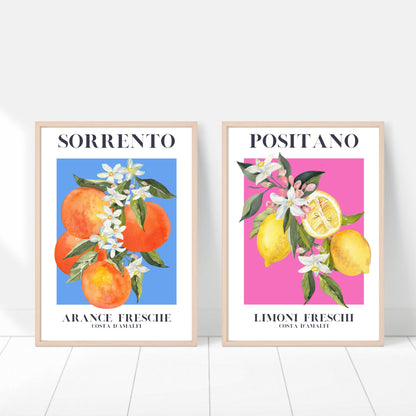 Set Of 2 Italian Citrus Fruit Prints