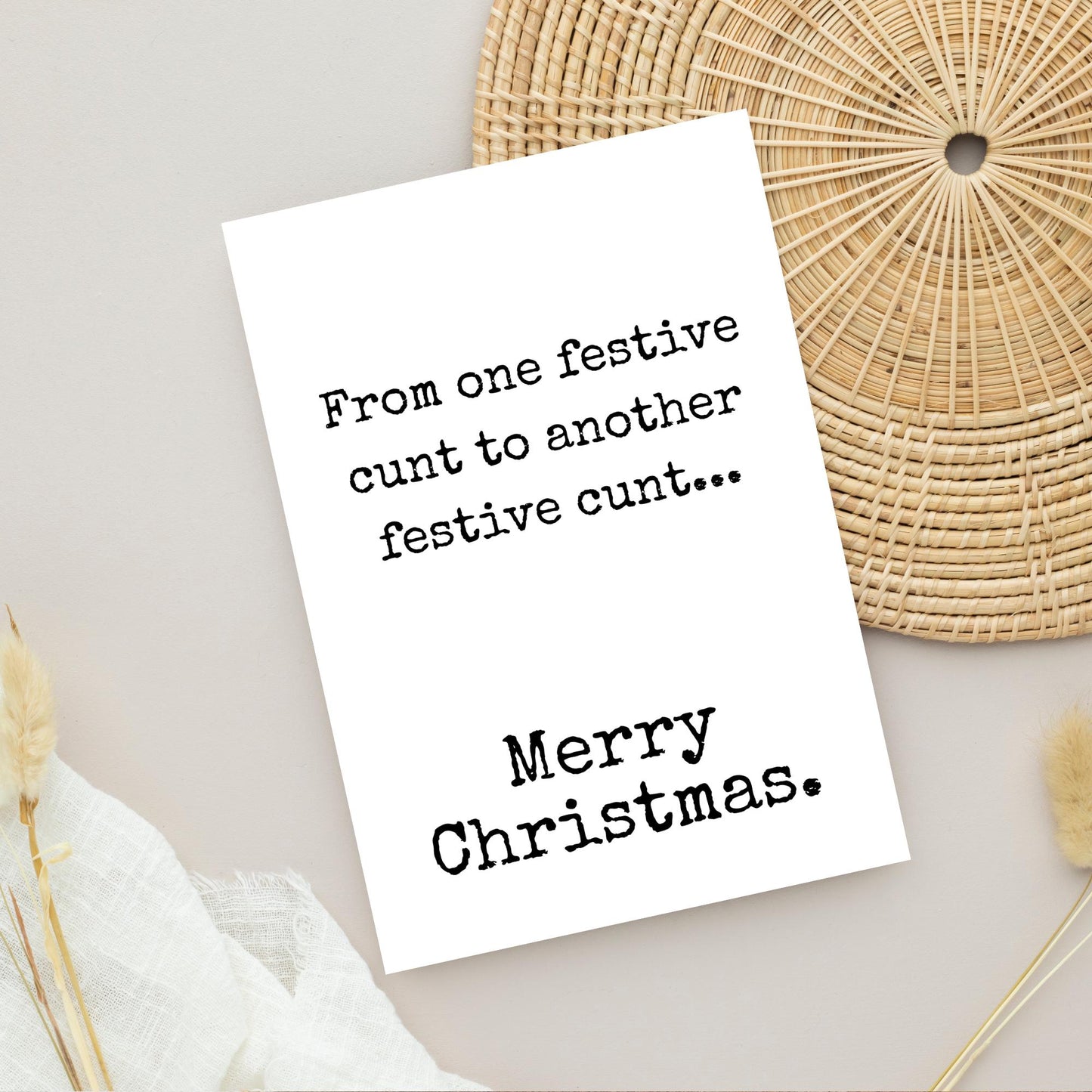 From One Festive C*nt to Another, Pack of 5 or 10 Chrsitmas Cards, A6