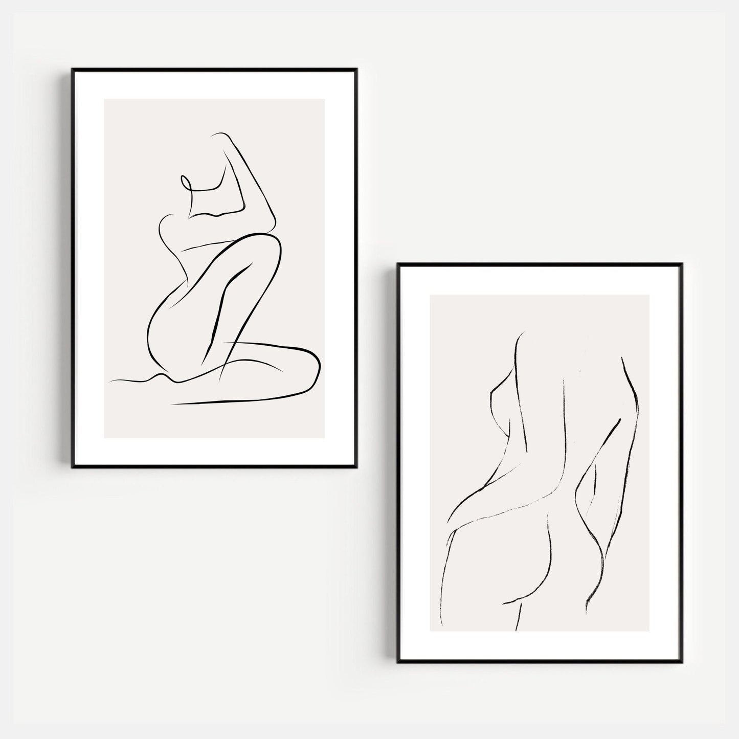 Set Of 2 Woman Line Art Prints