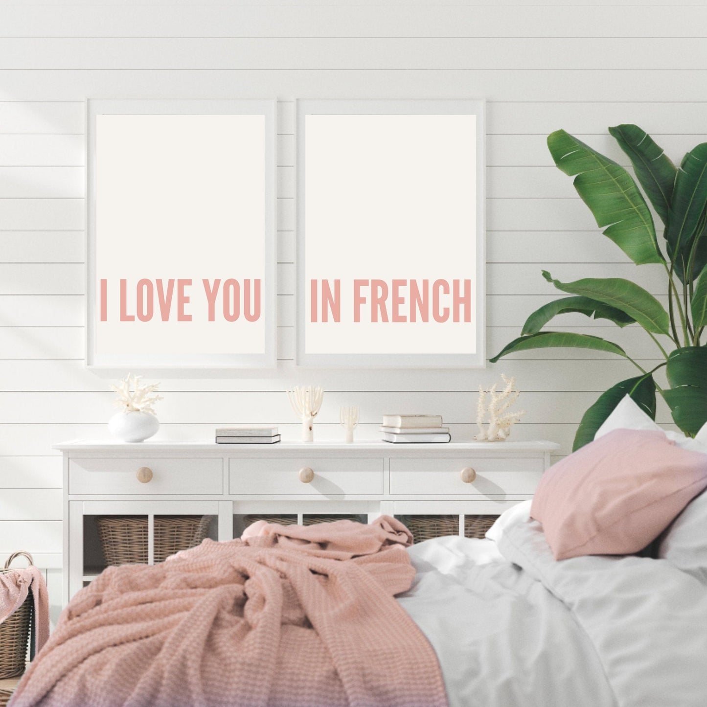 Set of 2 I Love You in French Prints