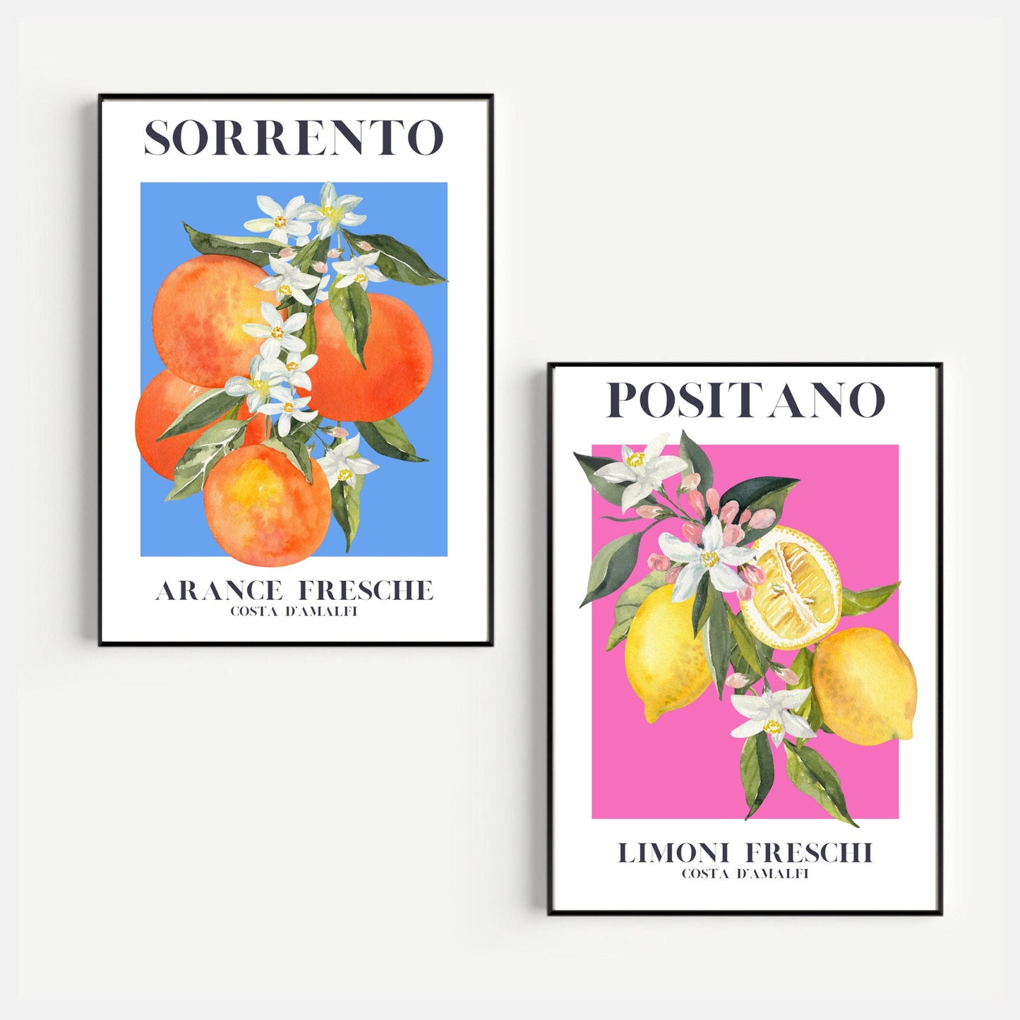 Set Of 2 Italian Citrus Fruit Prints