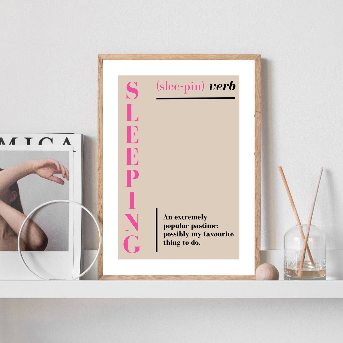 Sleeping Definition Quote Print