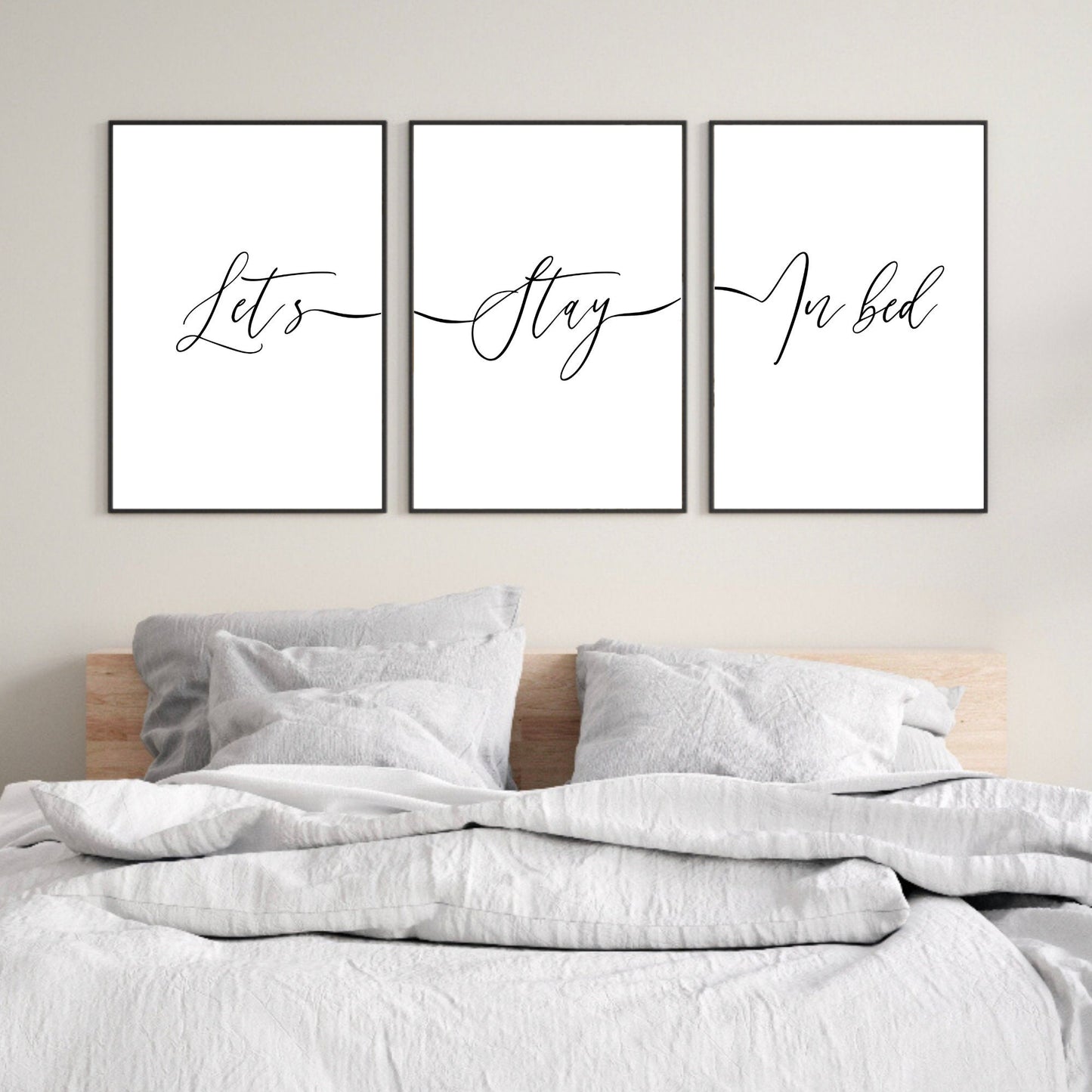 Set of 3 Lets Stay In Bed Prints