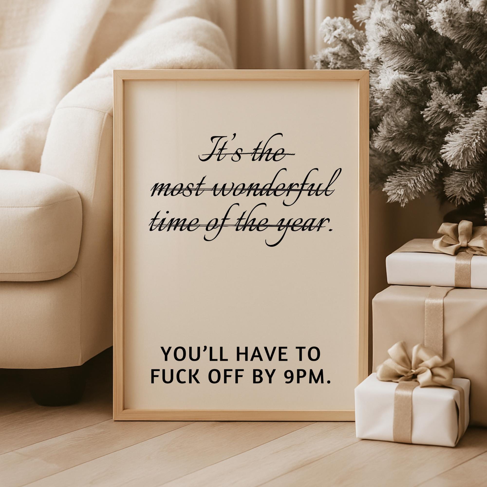 Funny Christmas F*ck Off By 9pm Print