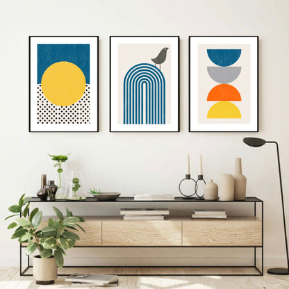 Set of 3 Modern Abstract Geometric Prints