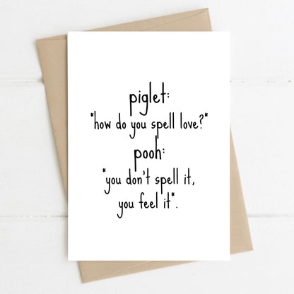 How Do You Spell Love?, A6 Greeting Card