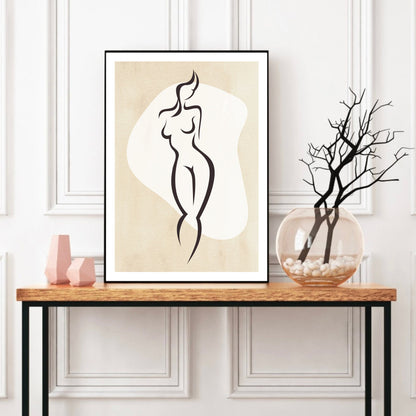 Abstract Curves Line Art Print