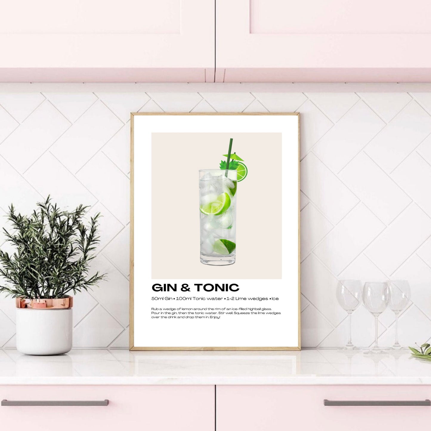 Gin & Tonic Cocktail Print
