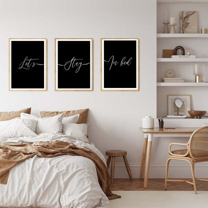 Set of 3 Let’s Stay in Bed Prints