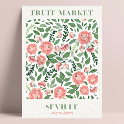 Seville Spain Fruit Market Print