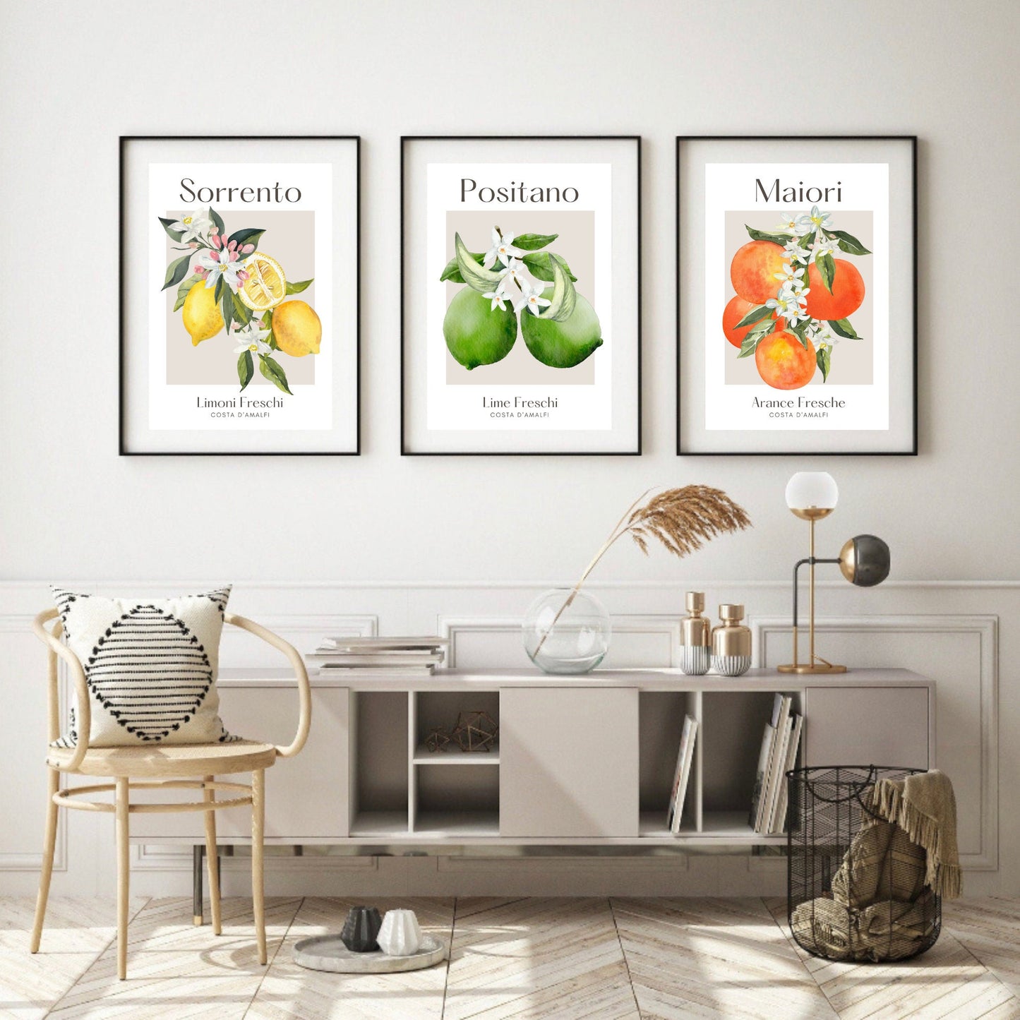 Set of 3 Italian Citrus Fruit Prints