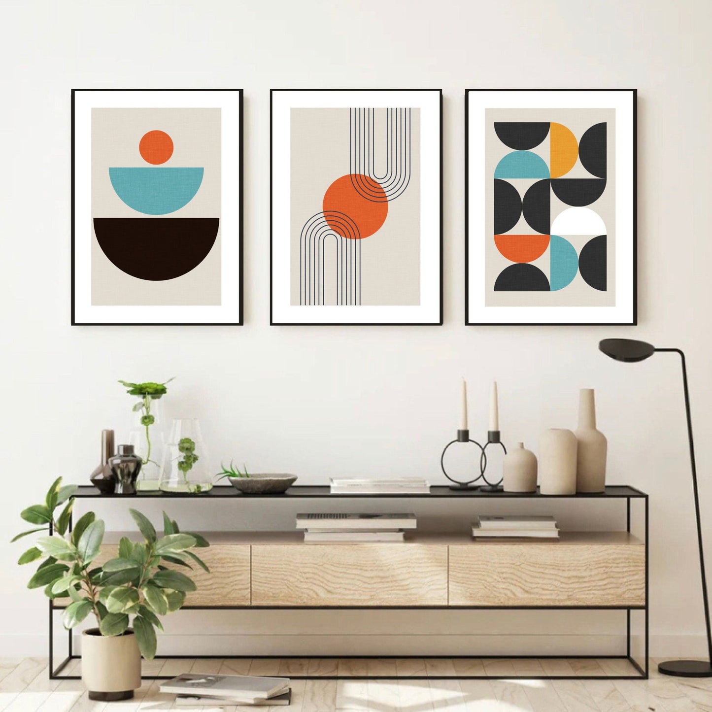 Set Of 3 Mid-Century Abstract Prints