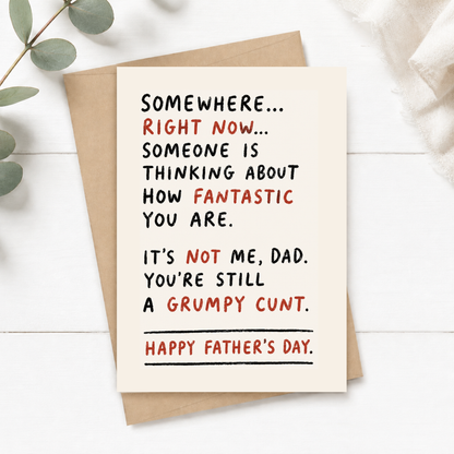 Funny Father's Day Card, Offensive Humour Card, A5 Greeting Card