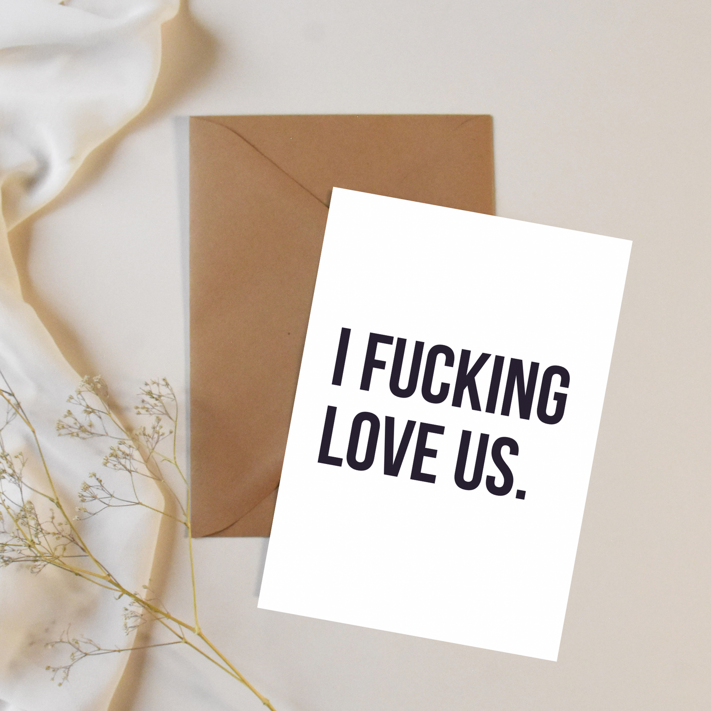 I F*cking Love Us, A6 Greeting Card