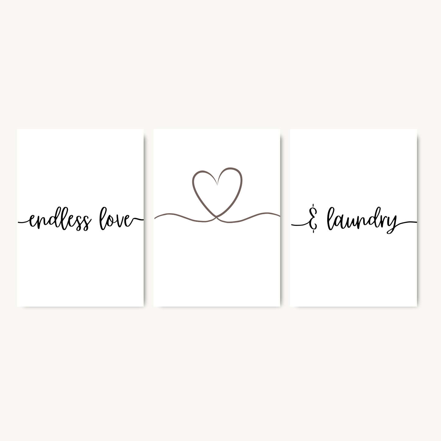 Set of 3 Endless Love & Laundry Prints