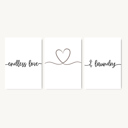 Set of 3 Endless Love & Laundry Prints