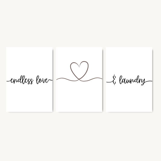 Set of 3 Endless Love & Laundry Prints