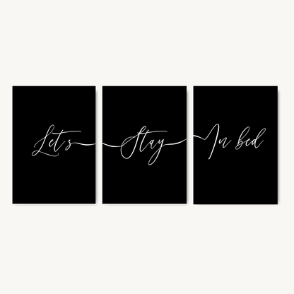 Set of 3 Let’s Stay in Bed Prints
