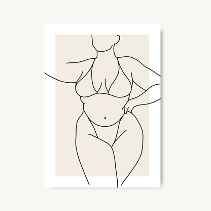 Curvy Woman Line Art Print