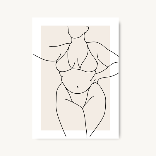 Curvy Woman Line Art Print