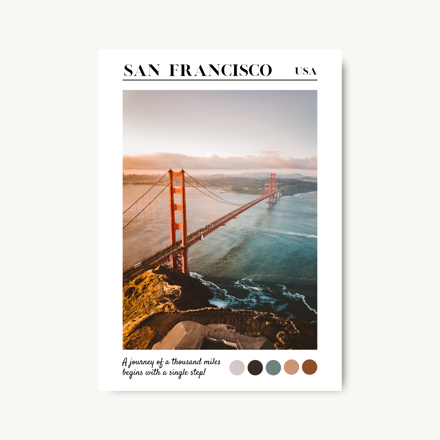 San Francisco Golden Gate Bridge Travel Print
