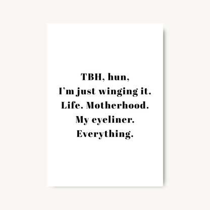 Funny Mum Life Quote Print