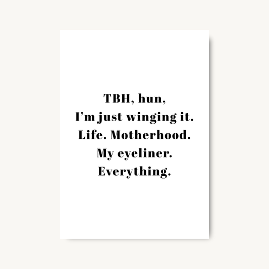 Funny Mum Life Quote Print