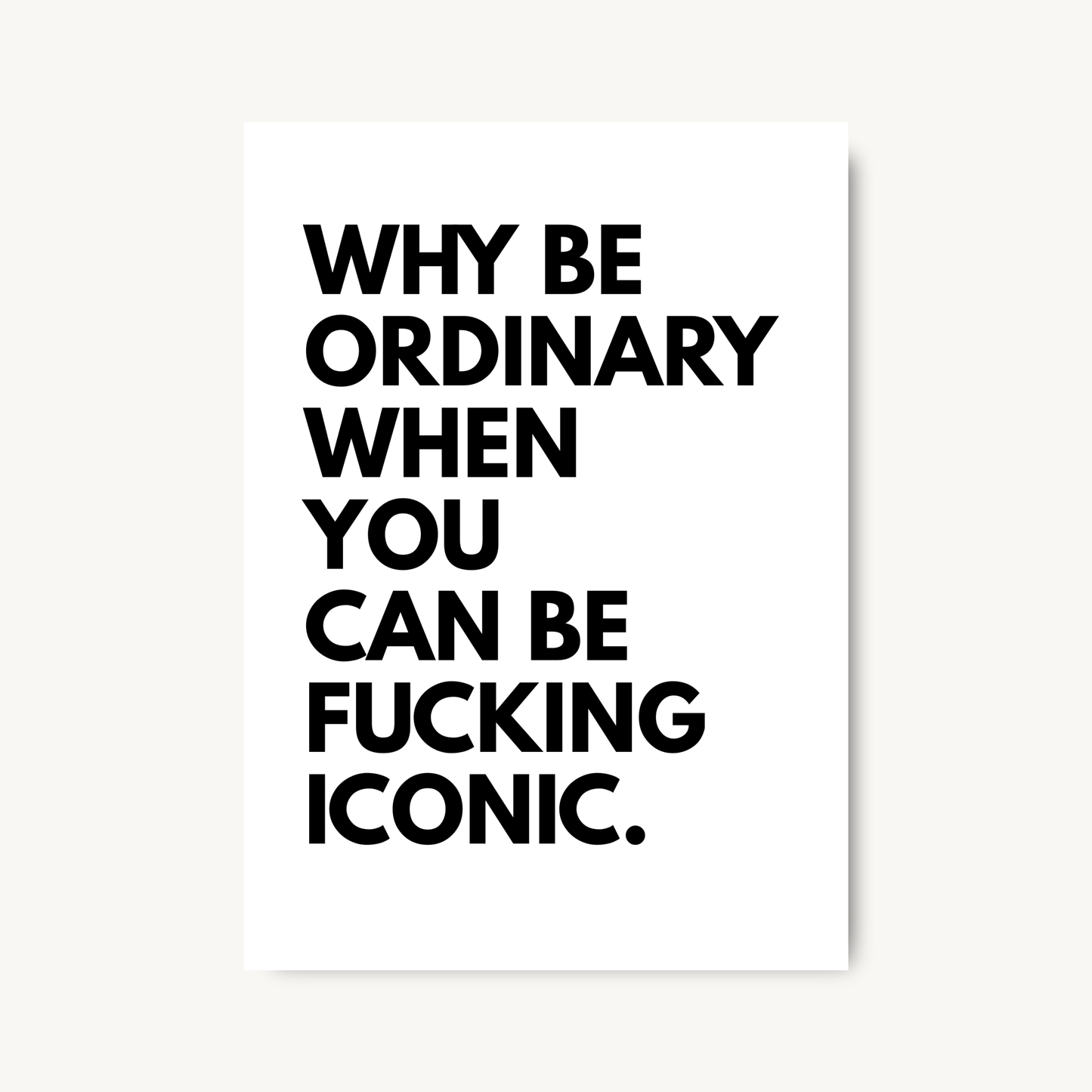 Iconic Energy Bold Typography Print