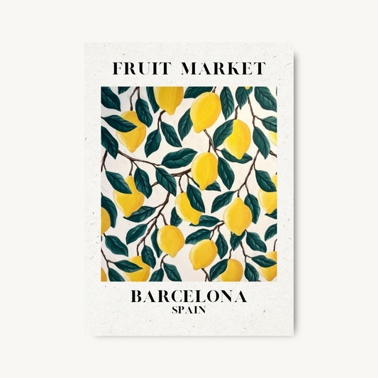Barcelona Lemon Fruit Market Print