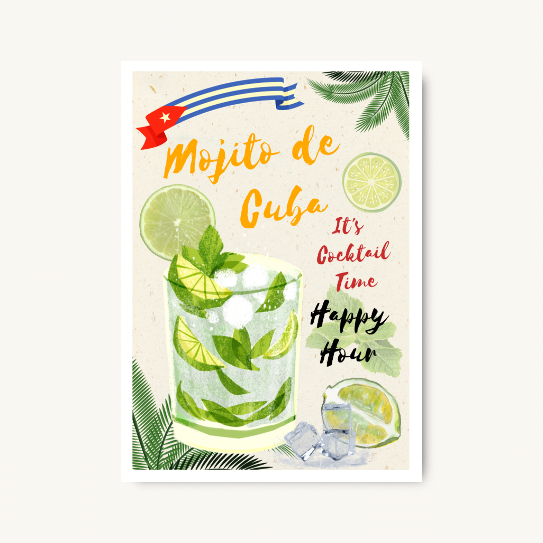 Mojito de Cuba Cocktail Art Print
